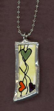 painted recycled necklace