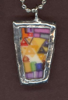 abstract geometric spring colors pendant