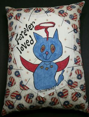 patriotic art, red white and blue cat angel, pet lovers gifts