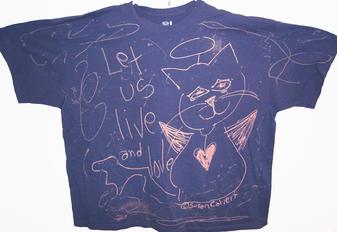 starry eyed kitty cat angel cotton tshirt