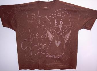 homemade smiling kitten angel tshirt art