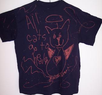 hand made original work of art navy angel tshirt