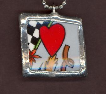 i love auto racing checker sqaure flag necklace