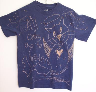 Blue kitty cat angel tee shirt