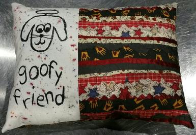 Walt Disney, Goofy the Dog, Home Accent Pillow, Pet Lover Gifts, Handmade Quilt, Whimsical Fabric Art
