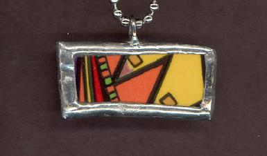 colorful geometric pendant for men