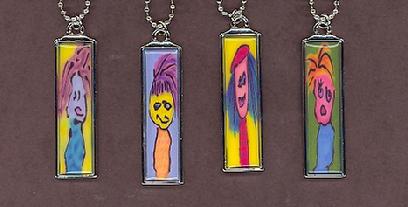 whimsical funky quirky charming art pendants